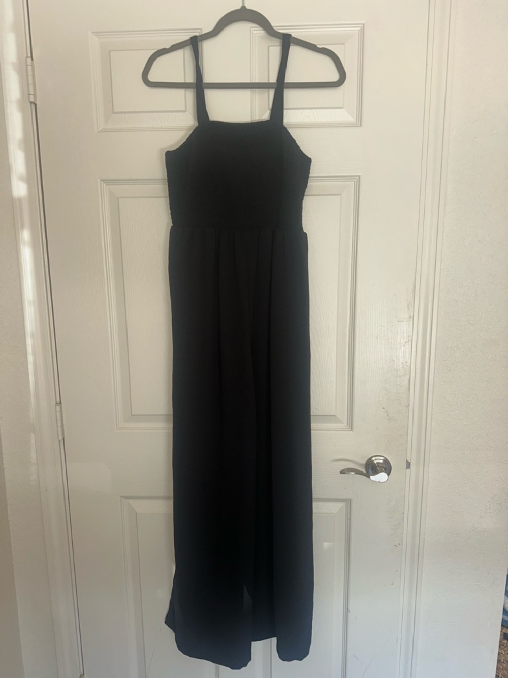 Black Smocked Jump Suit